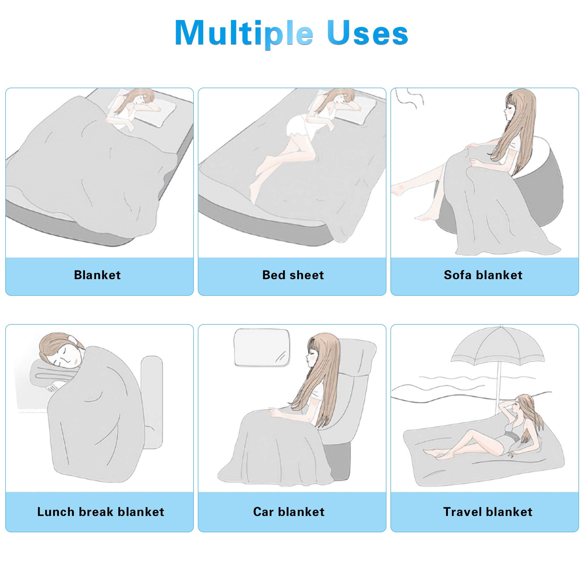 Amyhomie Cooling Blanket King Size, 100% Rayon Derived From Bamboo, Cool Summer Blanket For Hot Sleepers, Soft Comfy Lightweight