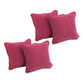 Blazing Needles Corded Microsuede Throw Pillow, 18", Bery Berry 4 Count