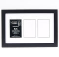 Creative Letter Art 4    x 6    Multiple Opening Picture Frame Collage with 3 holes, Manhattan Black Frame with 10 x 16-inch Whi