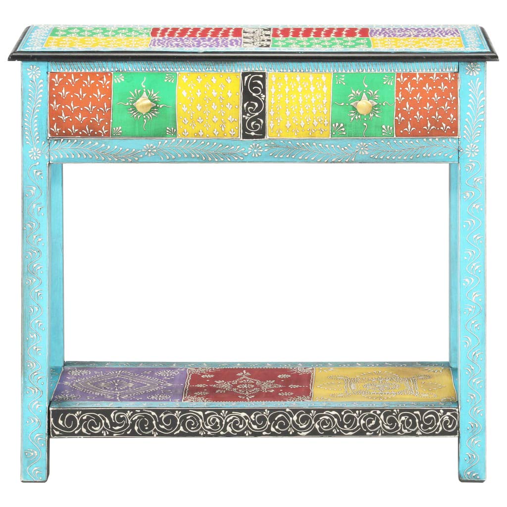 vidaXL Hand Painted Console Table 31.5"x13.8"x29.5" Solid Mango Wood