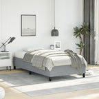 vidaXL Twin XL Size Bed Frame with Plywood Slats, Platform Bed Frame, Fabric Upholstered Mattress Foundation, No Box Spring Needed & Easy Assembly, Light Gray, Without Mattress