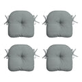 Arden Selections Outdoor Tufted Bistro Seat Cushion, Set Of 4, 14.5 In X 15 In, Rain-Proof, Fade Resistant 14.5 X 15, Stone Grey