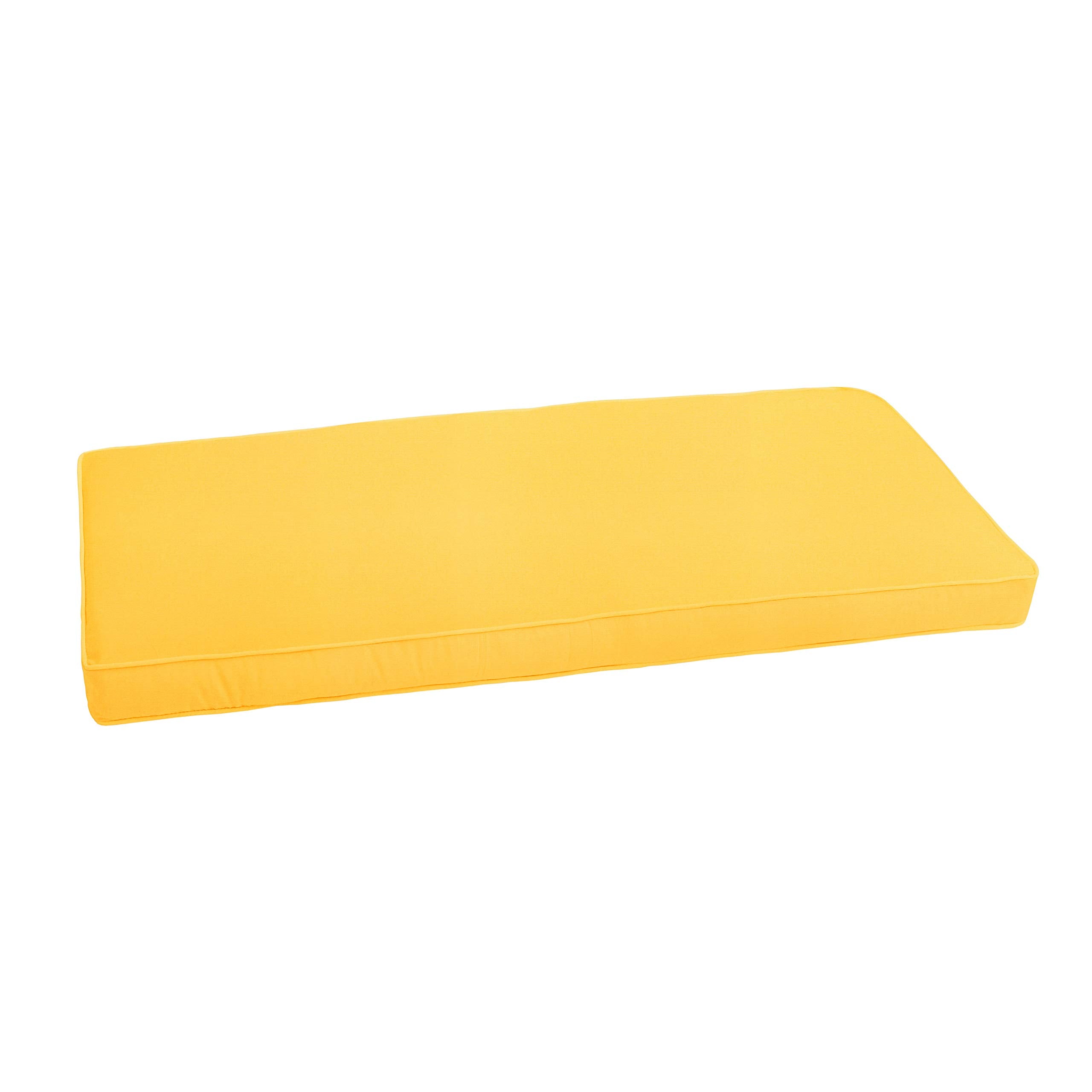 Sorra Home Sunbrella Corded Bench Cushion, 45 In X 17 In X 2 In, Sunflower Yellow