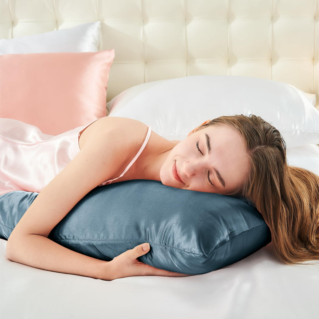 Bedelite Satin Silk Body Pillow Pillowcase For Hair And Skin, Premium And Silky Bluesteel Long Body Pillow Case Cover 20X54 With