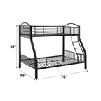 Acme Cayelynn Twin Over Full Metal Bunk Bed in Black