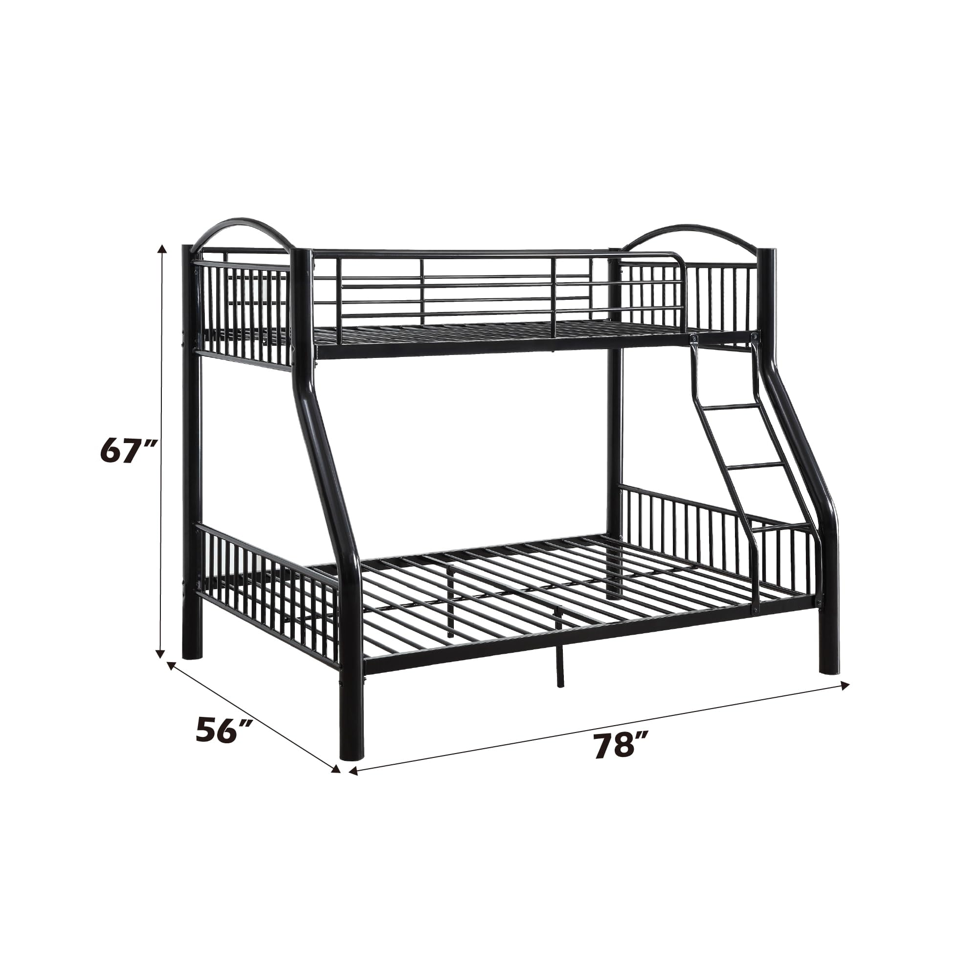 Acme Cayelynn Twin Over Full Metal Bunk Bed in Black