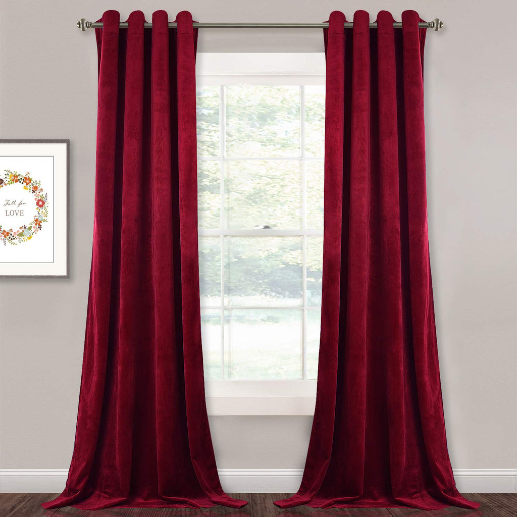 Stangh Theater Velvet Curtains Red - Winter Season Decor Soft Thick Velvet Drapes Sunlight Dimming Privacy Protect Panels For Ma