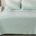 3 Piece Jersey Knit Twin Cotton Blend Aqua Sheet Set | Ultra-Soft T-Shirt Jersey Bedding Sheets & Pillowcases | Heathered, Breat