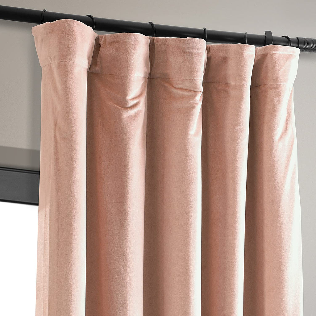 Hpd Half Price Drapes Signature Velvet Thermal Blackout Curtains For Living Room 84 Inch Long (1 Panel) Rod Pocket Insulated Blackout Curtains For Bedroom Window Curtains, 50W X 84L, Rosey Dawn
