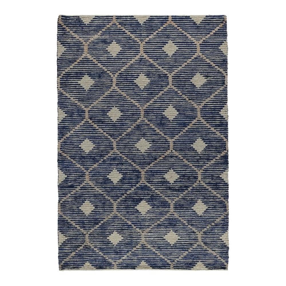 Kosas Home Reign 108 X 144 Diamond Wool & Cotton Area Rug In Indigo