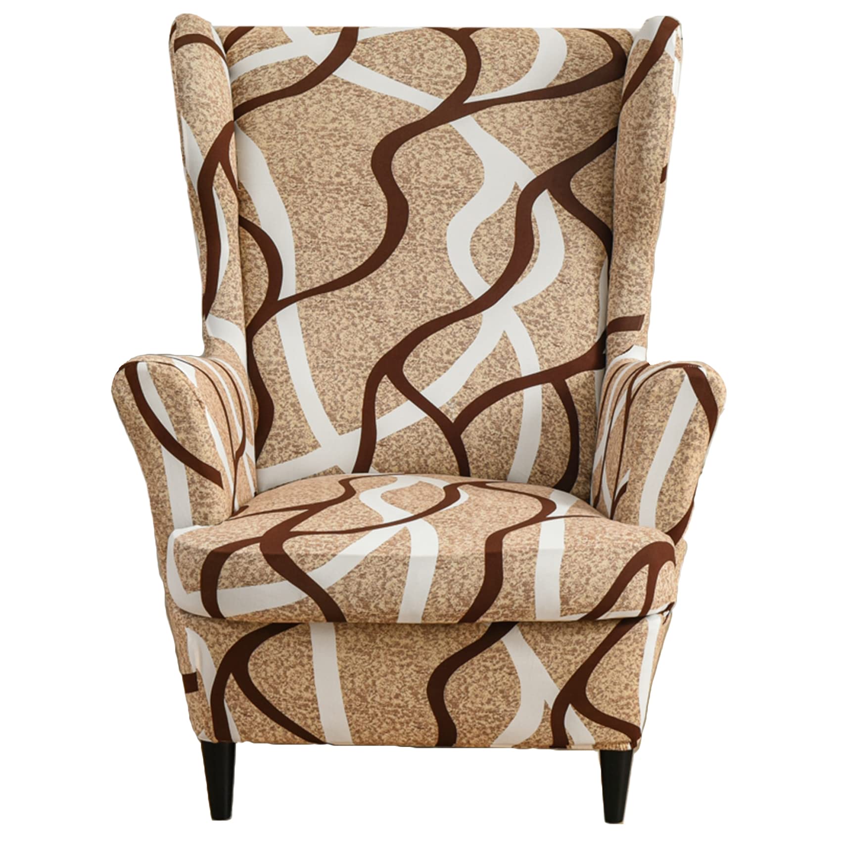 HZDHCLH Wingback Chair Slipcovers 2 Piece,Stretch Wingback Chair Covers, Spandex Wing Chair Slipcovers for Living Room Armchair,