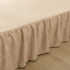 Bed Skirt King Size, Ruffled Bed Skirt With Split Corners, King Bed Skirt 14 Inch Drop, Boho King Size Bed Skirt For Ruffled Bed
