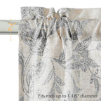Jinchan Floral Kitchen Curtains 24 Inch Gray Linen Tier Curtains Farmhouse Cafe Curtains Country Botanic Small Window Curtains R