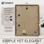 Tenibyc 20X24 Walnut Poster Frame Set Of 3 - Natural Brown, Solid Wood Picture Frame, Wall Hanging