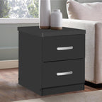 Better Home Products Night Stand 2 Drawers (Black)