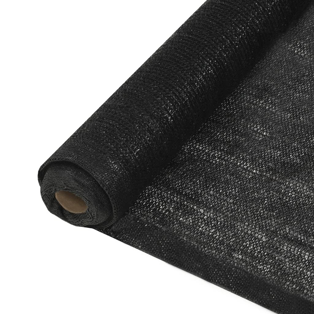 vidaXL HDPE Privacy Net 6.6'x32.8' Black | Durable Garden/Patio/Balcony Screen | UV-Proof, Wind Permeable and Customizable Size