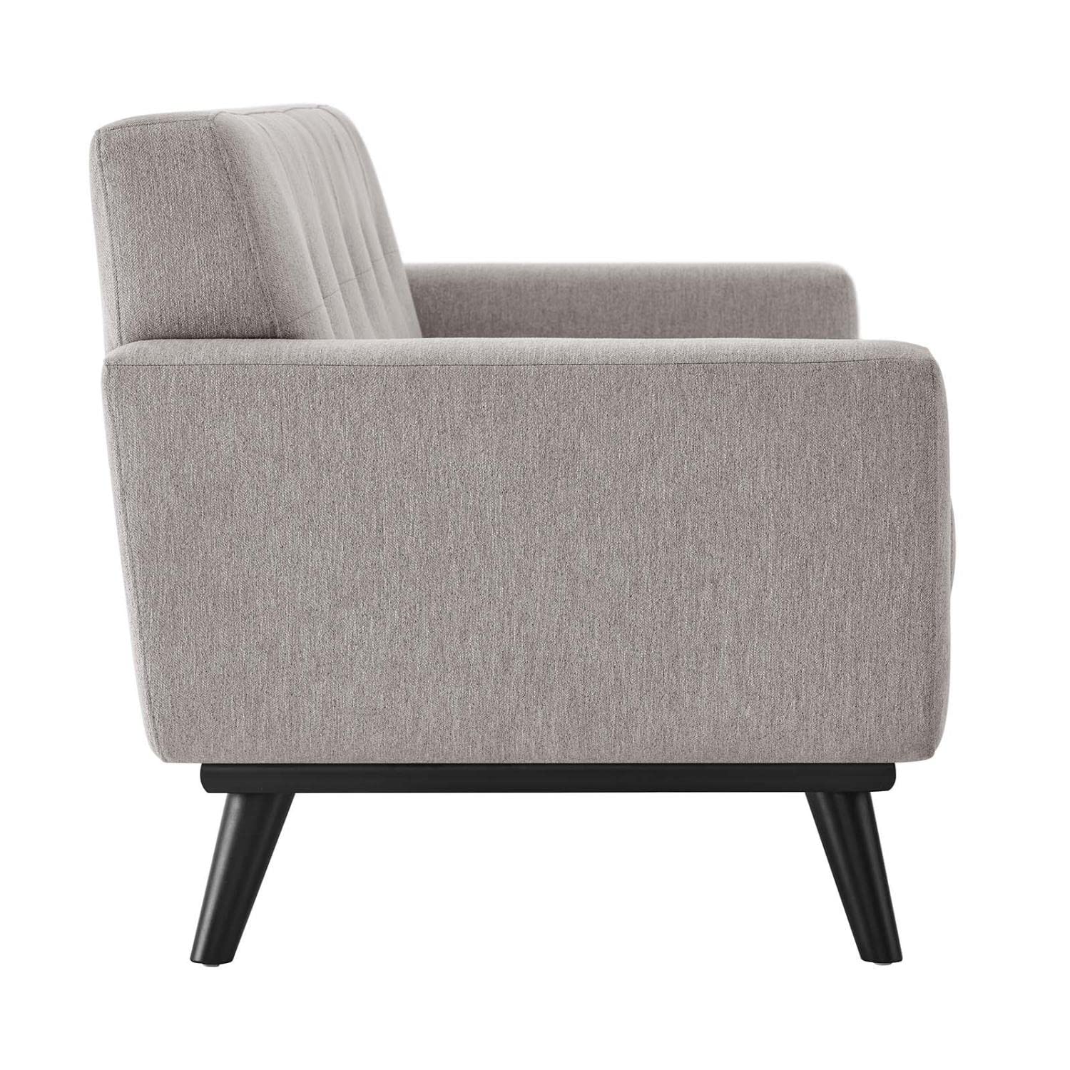 Modway Engage Modern Tufted Back Textured Fabric Loveseat In Light Gray
