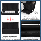 Retyion Bedside Storage Organizer With Power Strip Holder And Adjustable Straps Bed Hanging Bag For Home Bunk Bed Dorm Sofa (Bla