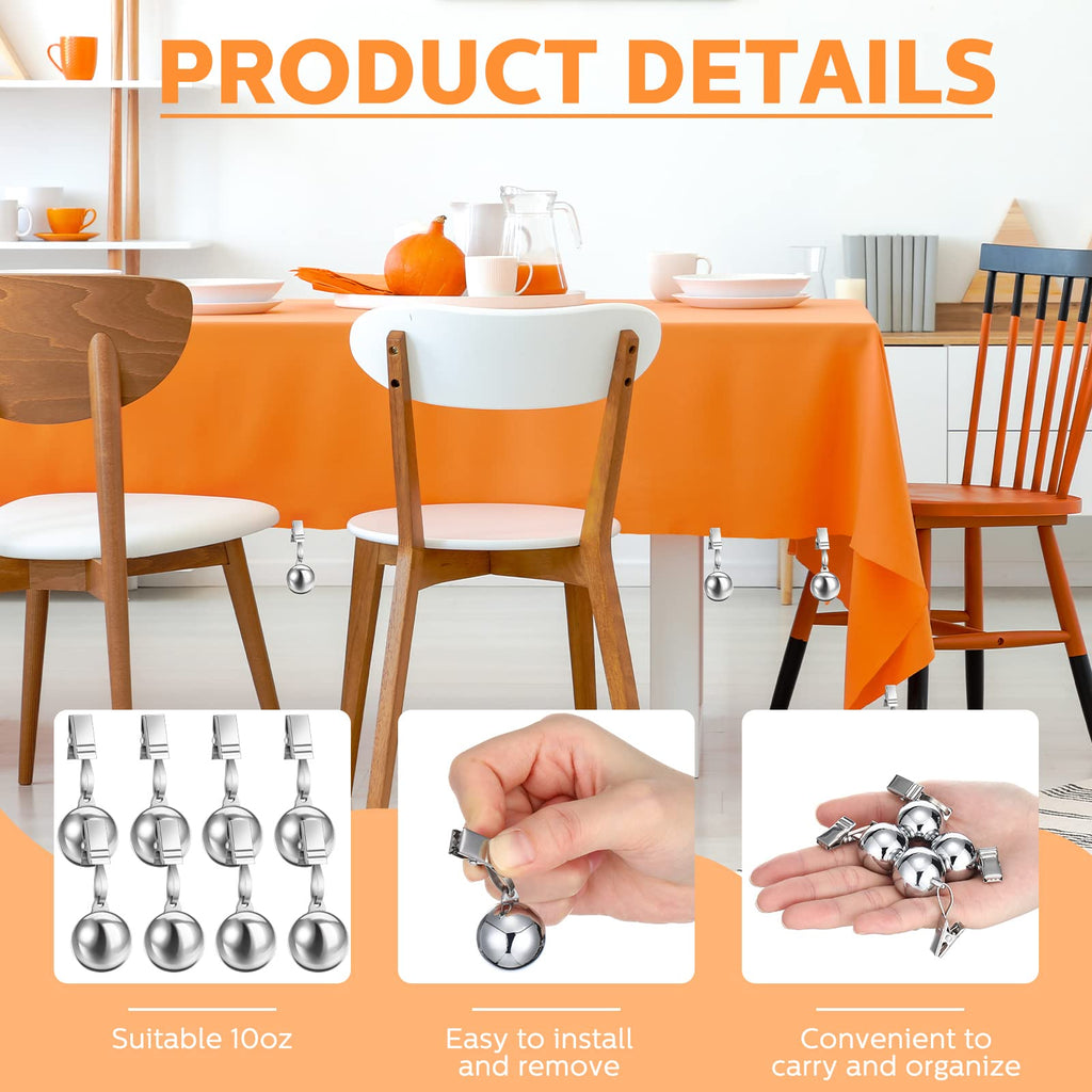 24 Pcs Tablecloth Weights Stainless Steel Tablecloth Clips Added Weights For Table Cover Family Home Dinner Lunch Outdoor Picnic