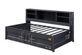 Acme Cargo Metal Twin Daybed and Trundle with Slat System in Gunmetal