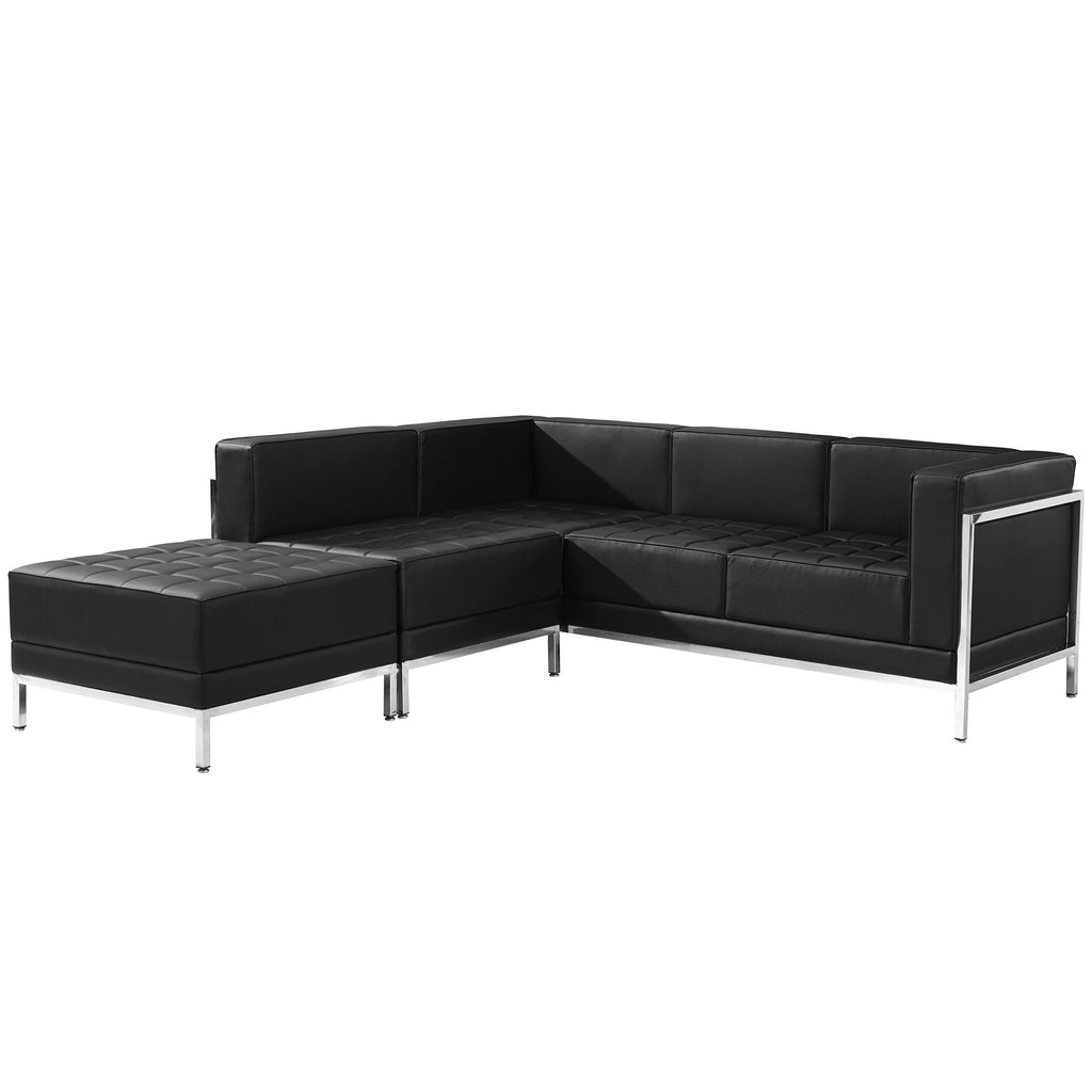 Flash Furniture HERCULES Imagination Series Black LeatherSoft Sectional Configuration, 3 Pieces