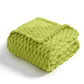 Vessia Flannel Fleece Throw Blanket For Kids And Adults, 3D Jacquard Green Fuzzy And Warm Blanket For Couch,Sofa,Bed,Chair, 300G