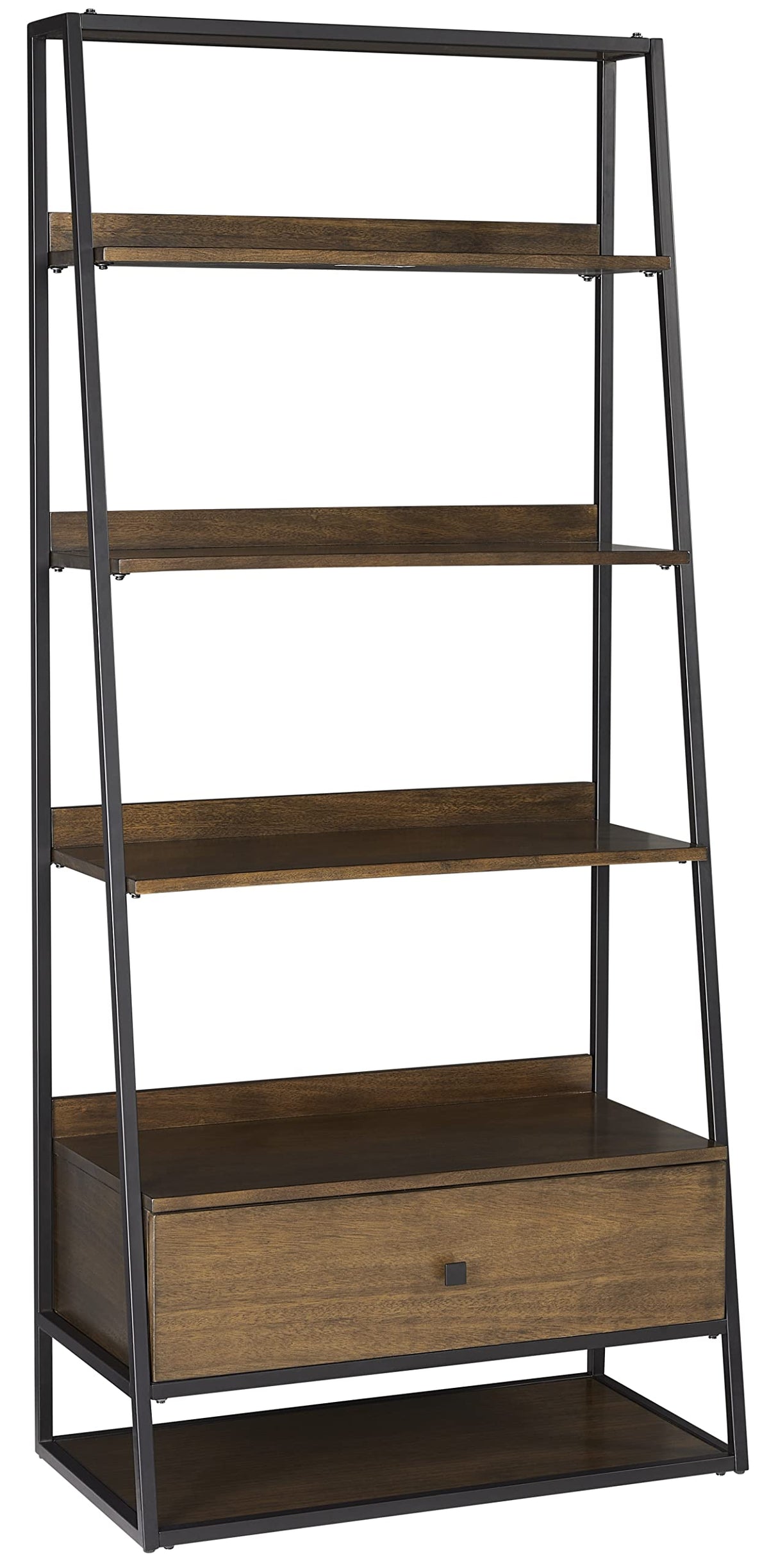 Progressive Furniture Park City Wood/Metal Bookcase in Cinnamon in Brown/Black