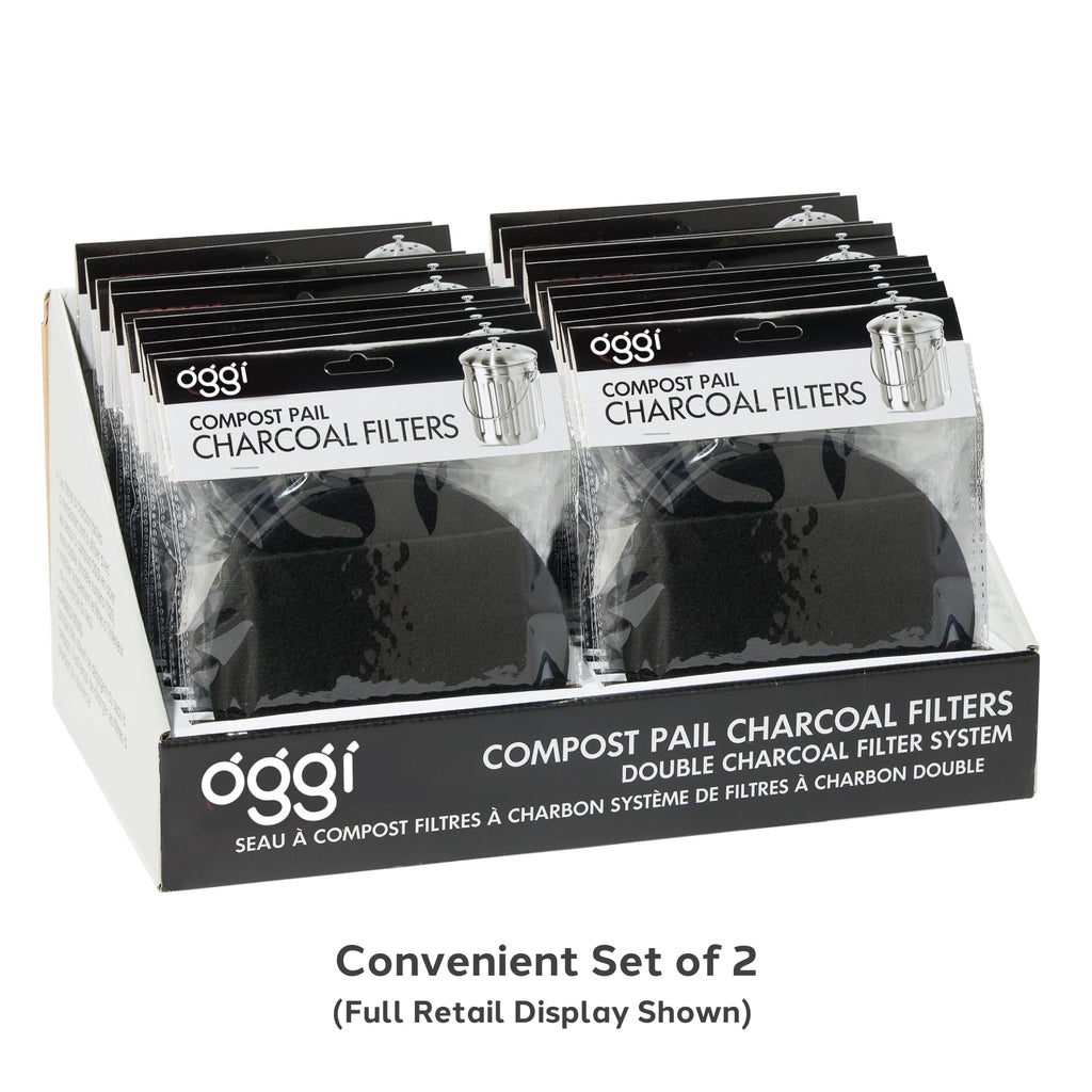 Oggi Set Of 2 Charcoal Filters- Replacement Charcoal Filter For Countertop Compost Bin With Lid, Eco Friendly Products