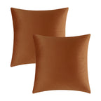 Gigizaza Dark Burnt Orange Pillow Covers 16X16 Throw Pillows Velvet Decorative Sofa Couch Pillow Covers Bedroom Cushion Pillowca