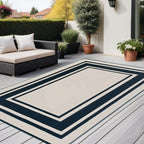 Rurality Outdoor Rug 9X12 Waterproof For Patio Clearance,Large Plastic Straw Mat For Camping,Porch,Rv,Reversible,Black And Beige