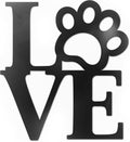 Vivegate Love with Paw Print Wall Decor Black Metal Art - 12.5   X11.5    Dog Room Accessories Decor for Dog Lovers Metal Wall D