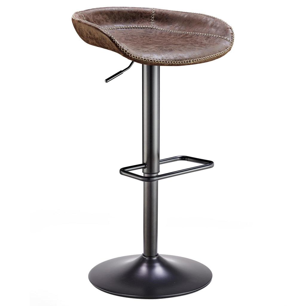 npd furniture and more New Pacific Direct Rouge PU Leather Gaslift Bar Stool - Vintage Coffee Brown