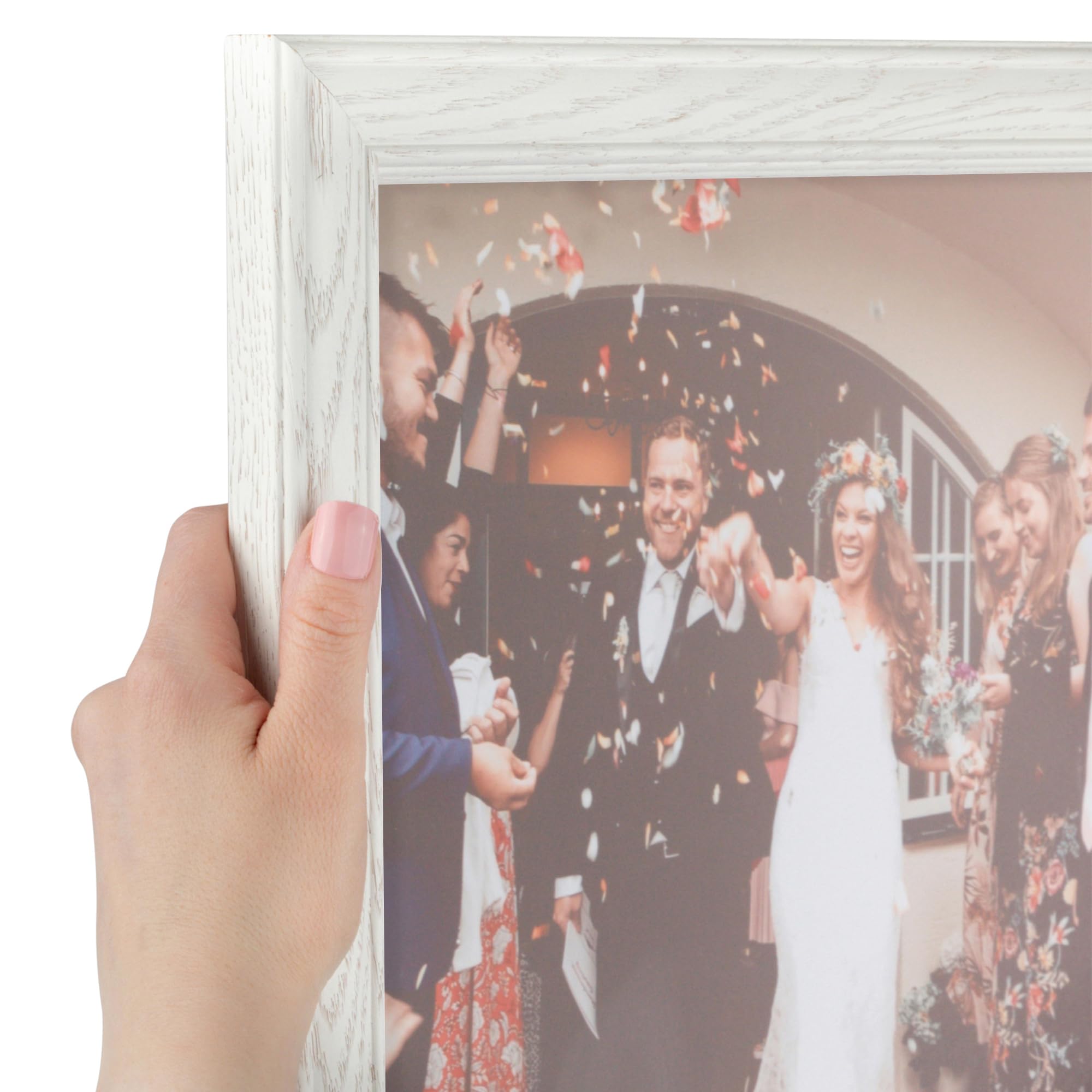 ArtToFrames 10x29 inch Off White Wash on Ash Wood Picture Frame, 2WOM0151-59504-475-10x29