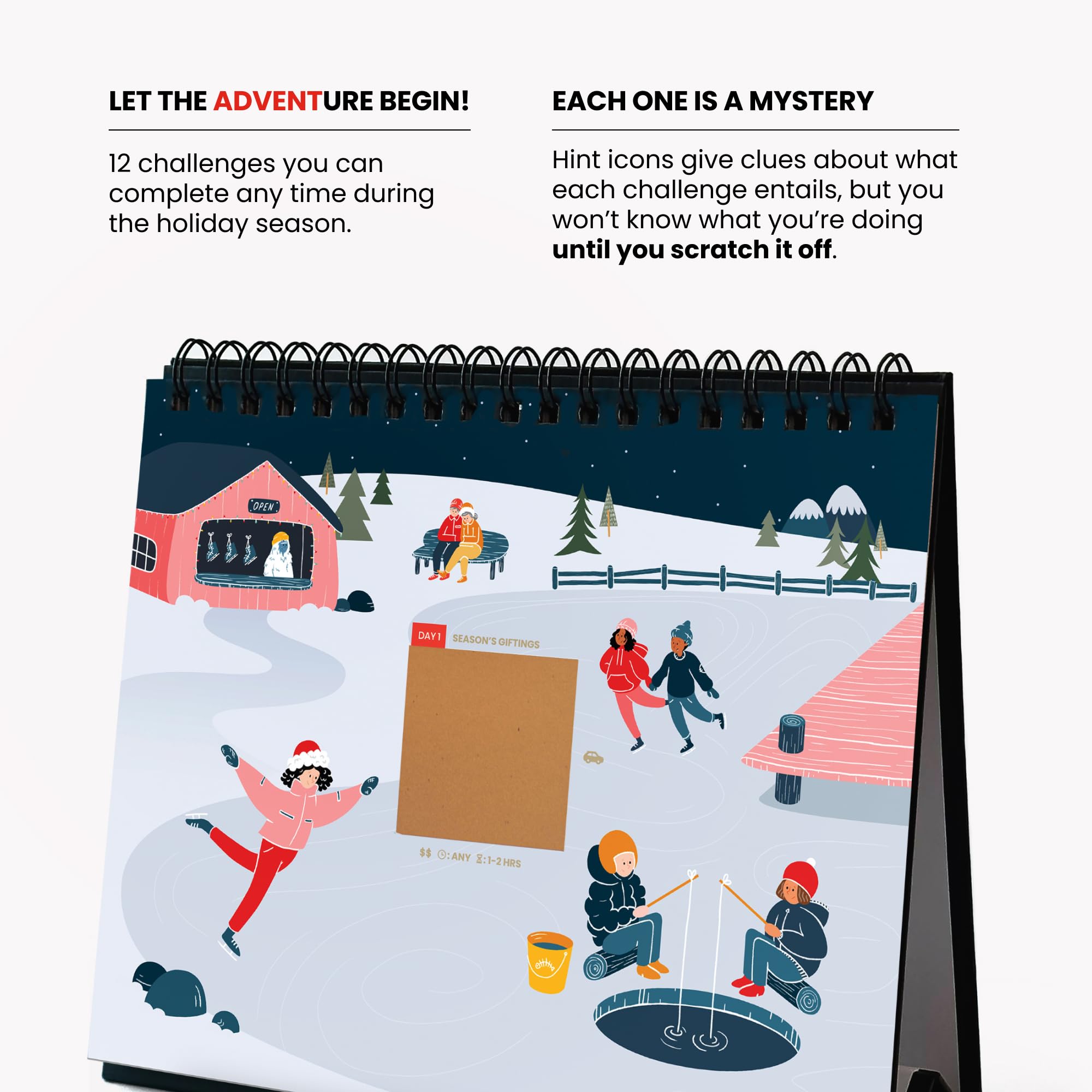 The Adventure Challenge Couples Advent(Ure) Calendar 2023, 12 Scratch-Off Holiday Season Adventures For Couples, Christmas Adven