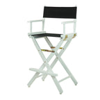 Casual Home Director'S Chair ,White Frame/Black Canvas,30" - Bar Height