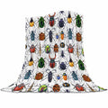 Colorful Beetle Insect Throw Blanket, Super-Soft Flannel Blanket For Toddler Boys, Kids, And Children, Fleece Blanket Warm Fluff