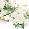 Lings Moment Artificial Flowers Dahlia Flowers Combo for DIY Wedding Bouquets Centerpieces Arrangements Party Baby Shower Home 