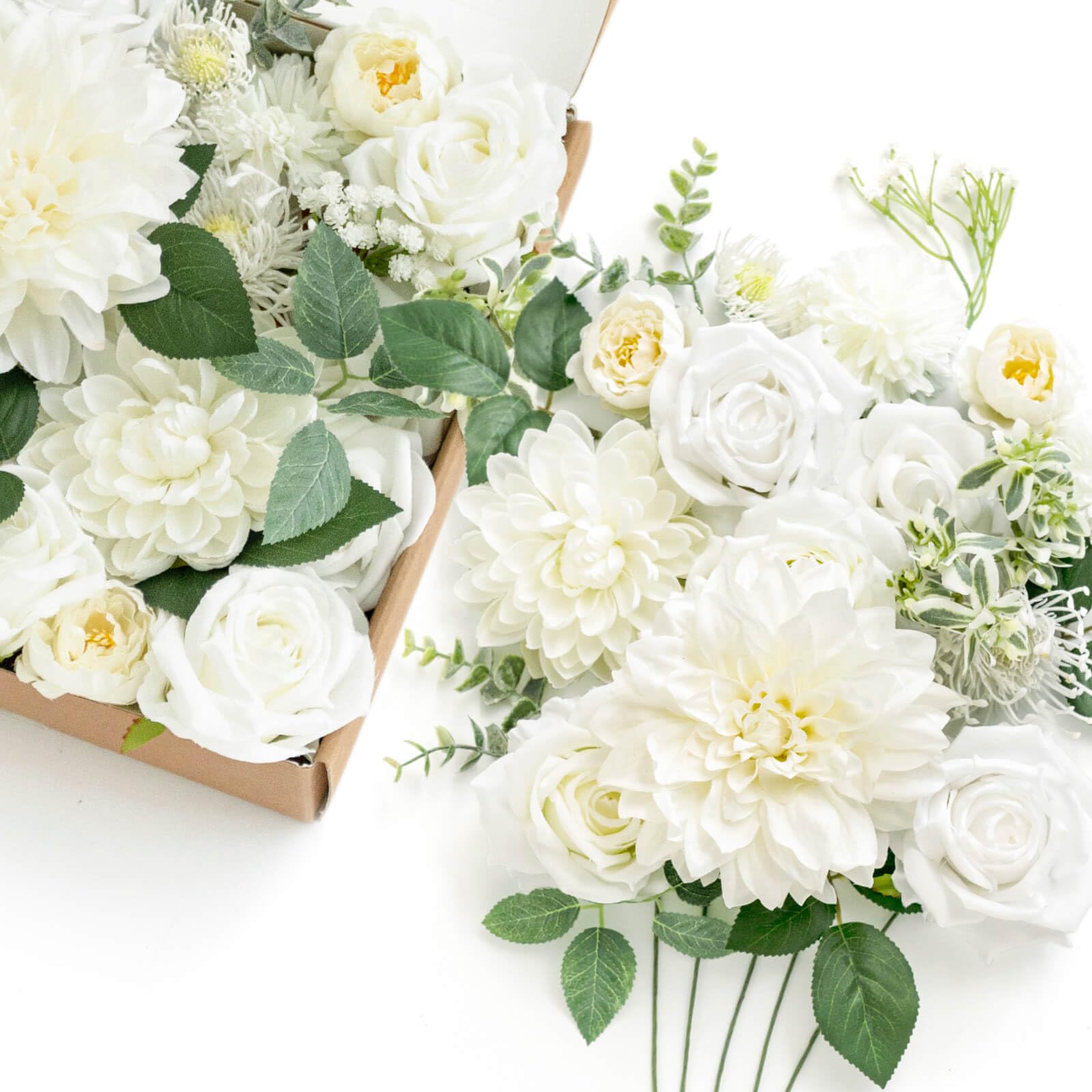 Lings Moment Artificial Flowers Dahlia Flowers Combo for DIY Wedding Bouquets Centerpieces Arrangements Party Baby Shower Home 