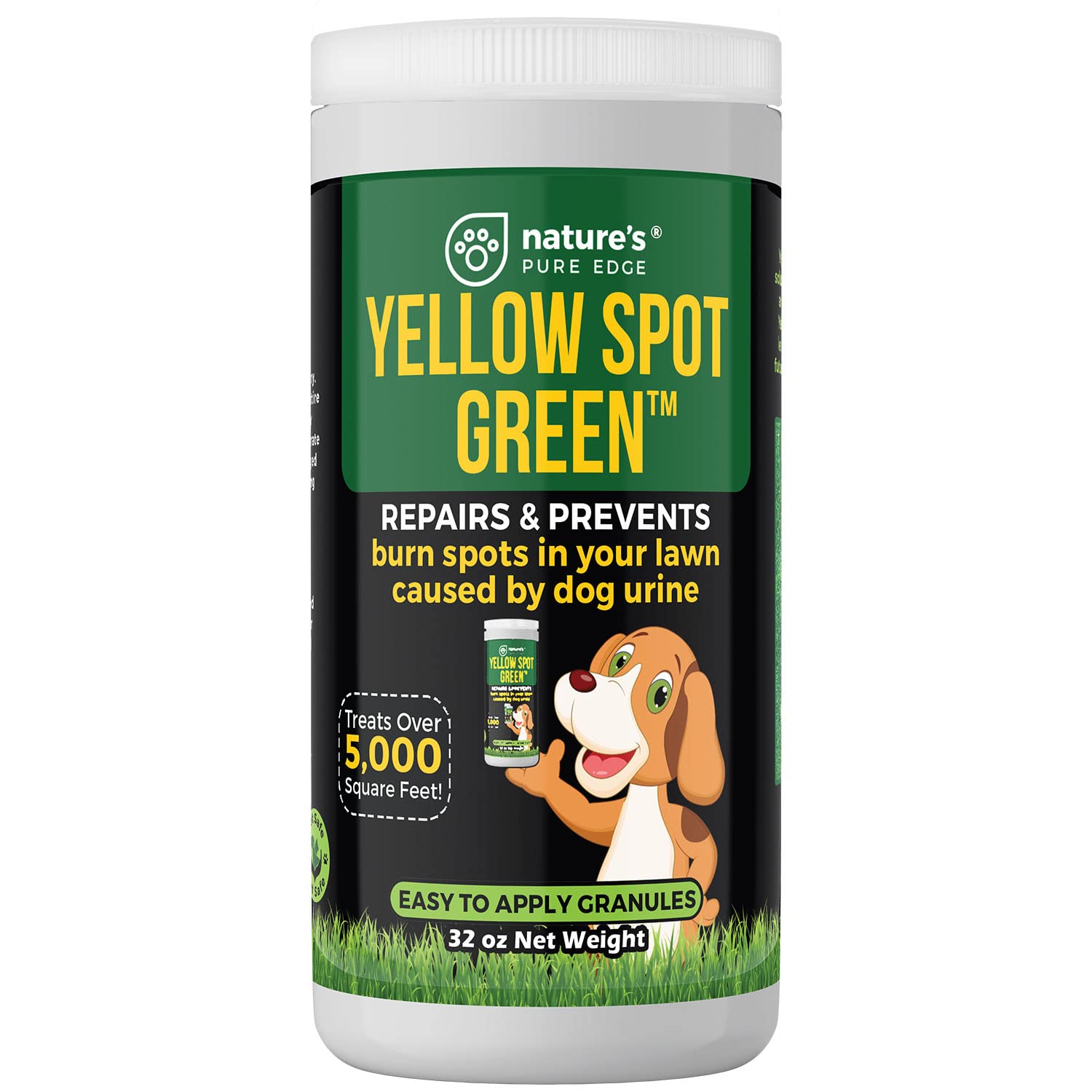 Yellow Spot Green Cures Urine Burns And Prevents Yellow Spots In Your Yard. Dog Urine Neutralizer For Lawns. Repair And Protect