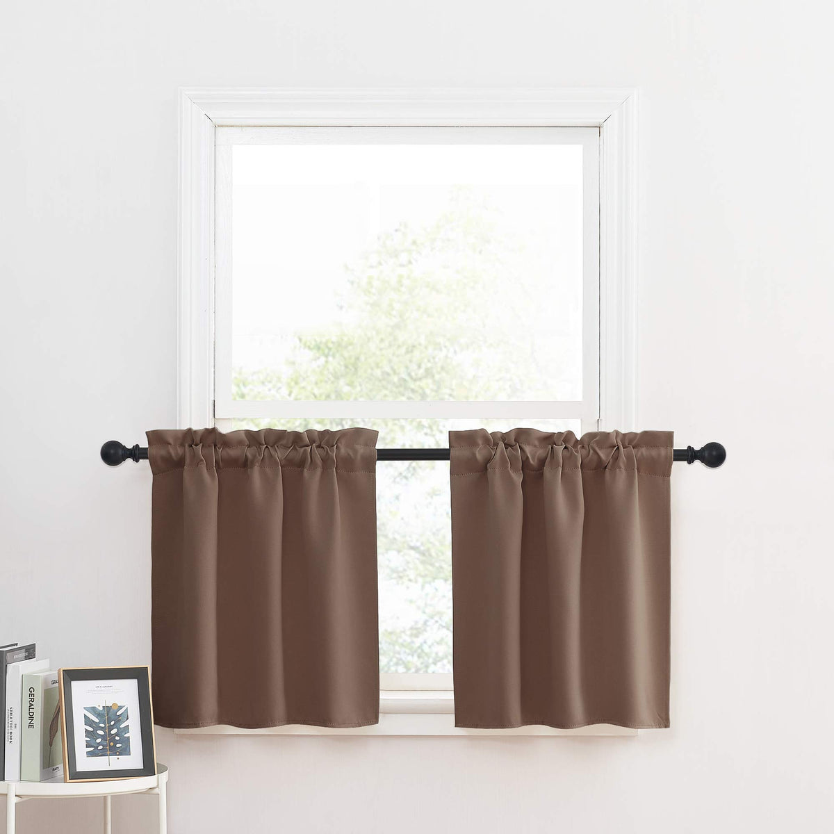 Nicetown Short Curtains For Cafe - Thermal Insulated Light Reducing Blackout Small Window Tier Drapes For Half Window/Bedroom Th