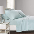 Comfort Spaces Cotton Flannel Breathable Warm Deep Pocket Sheets With Pillow Case Bedding, King, Aqua Solid 4 Piece