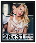 28x31 Frame Black Picture Frame - Complete Modern Photo Frame Includes UV Acrylic Shatter Guard Front, Acid Free Foam Backing Bo
