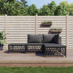 vidaXL Patio Furniture Set 4 Piece, Sectional Sofa with Cushions, Patio Lounge Set for Outdoor Garden Lawn Backyard, Anthracite Steel