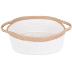 ABenkle Small Woven Basket, 12'x 8' x 5' Cute Small Basket, Rope Room Shelf Storage Basket, Cat Dog Toys Basket Chest Box, Em