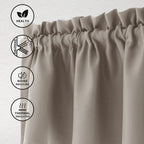 Hiasan Valance Curtains For Kitchen Blackout Thermal Insulated Solid Window Curtain Valance, Taupe, 42 X 18 Inches, 1 Panel