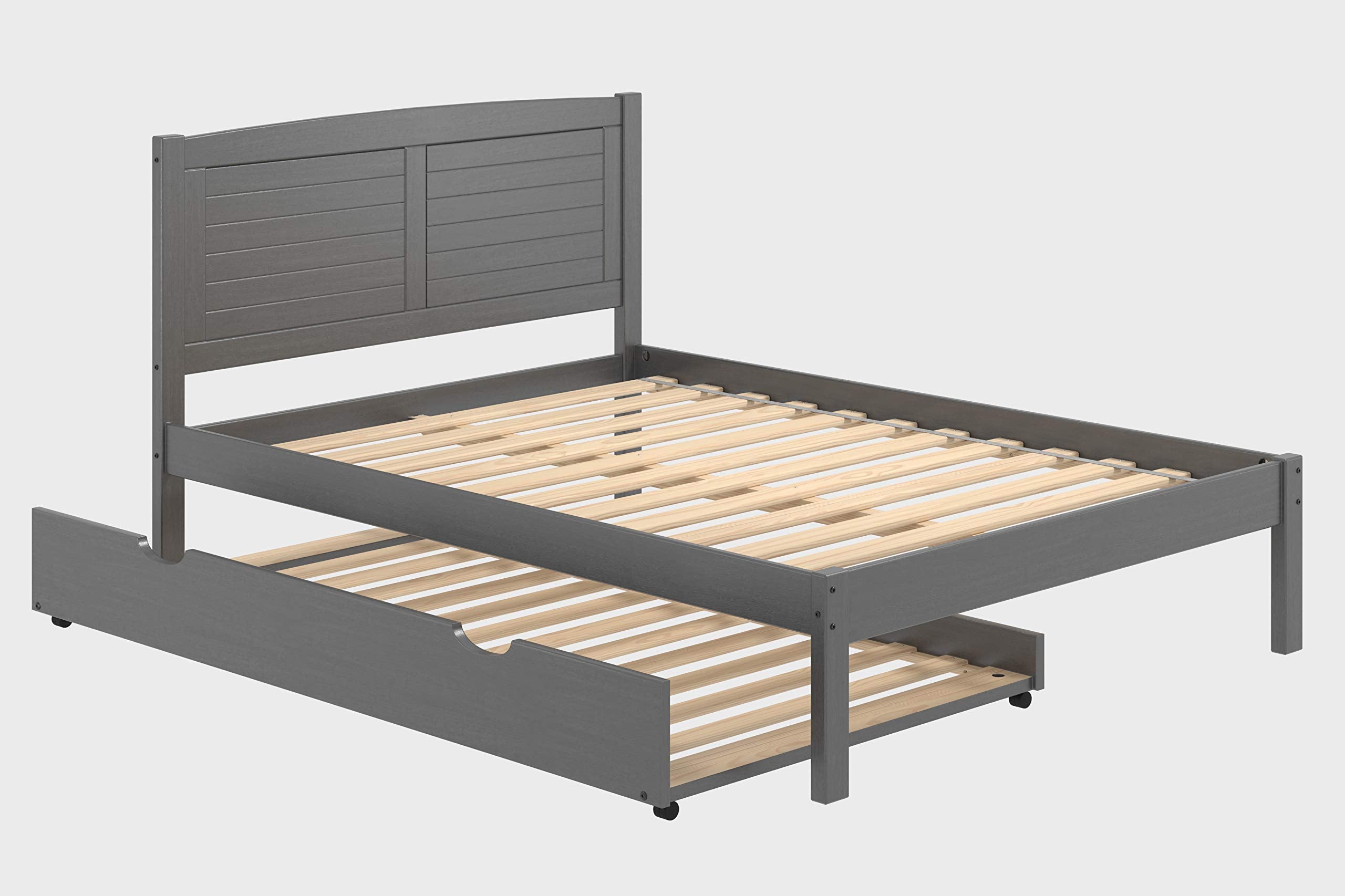 Donco Kids 212-FAG_503-AG Louver Bed withTrundle Bed, Full, Antique Grey