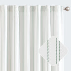 Jinchan Green And White Striped Curtains 84 Inches Long For Living Room Bedroom Green On White Curtains Pinstripe Curtains Privacy Light Filtering Rod Pocket Modern Window Curtains Set 2 Panels