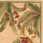 HomeRoots 8' x 11' Wool Ivory Tropical Greenery Area Rug