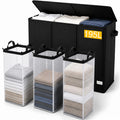UFORU 195L Laundry Hamper with Lid, 3 Section Sorter for Bedroom & Dorm