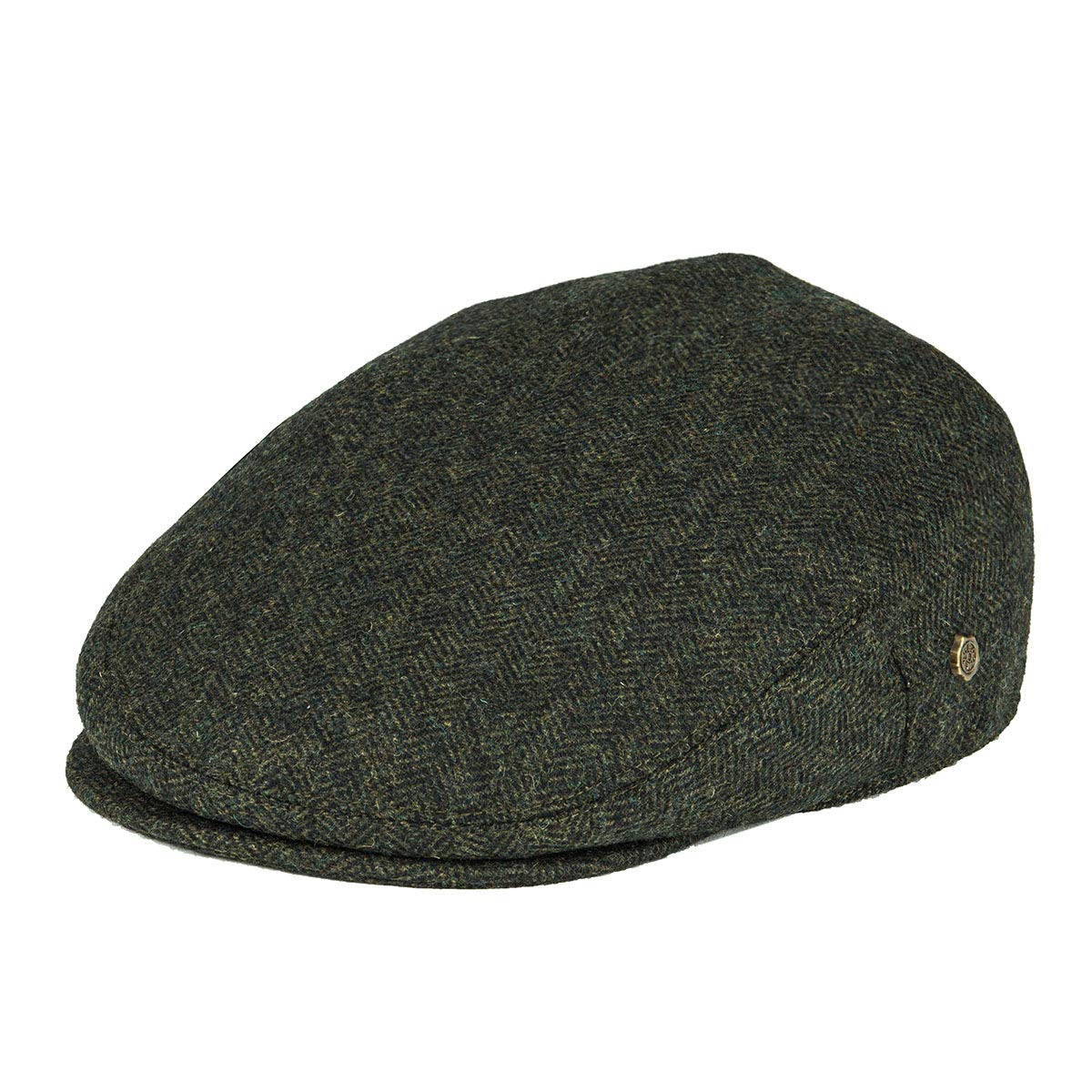 Voboom Mens Herringbone Flat Ivy Newsboy Hat Wool Blend Gatsby Cabbie Cap (Army Green, 7 38)